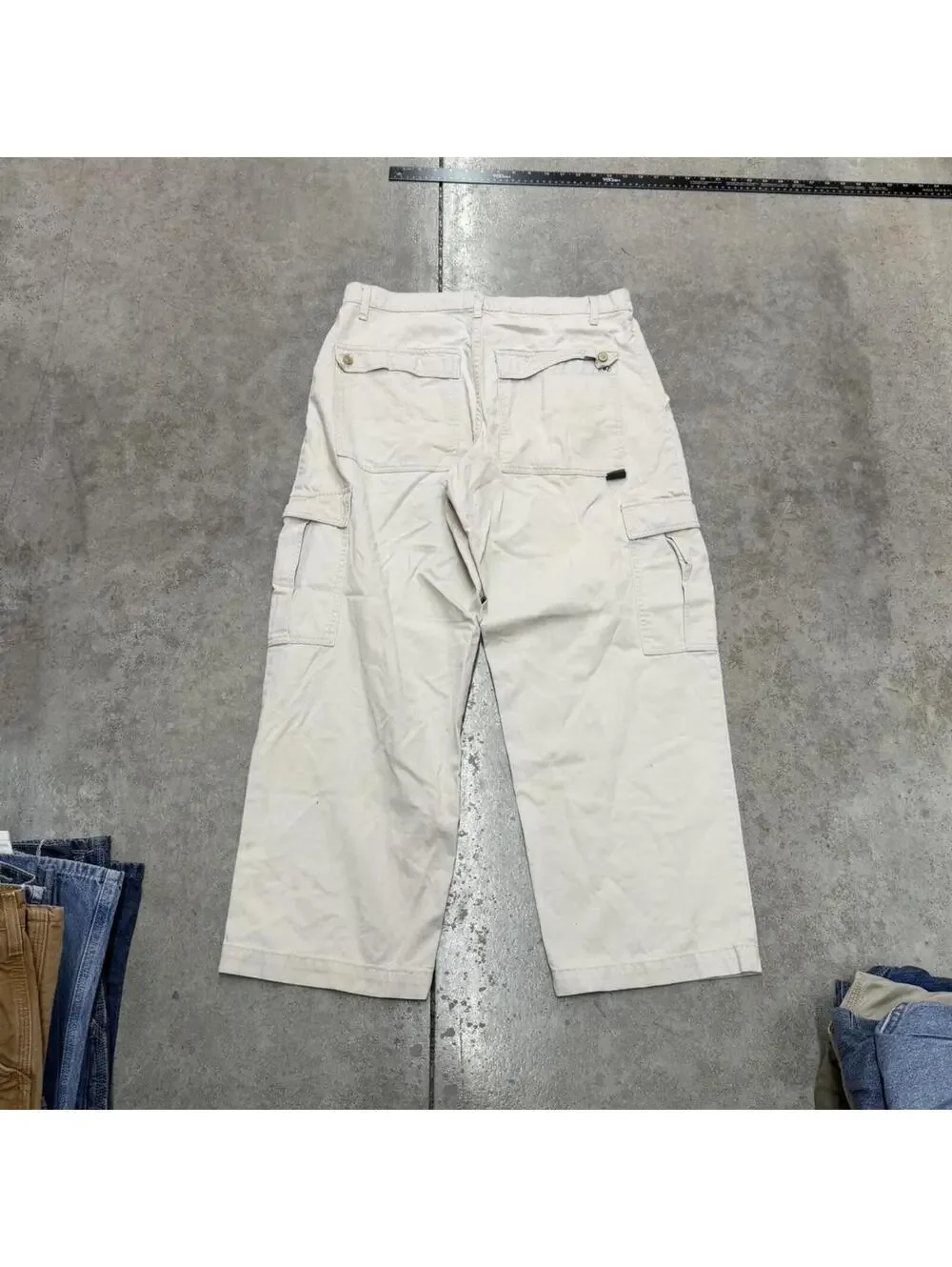 vintage levis silver tab khakis beige relaxed baggy fit cargo pants size 34 x 30